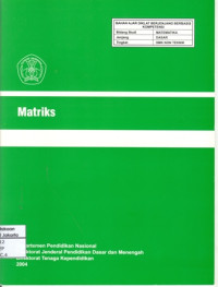 Image of Matriks (Bahan Ajar Tingkat SMK)