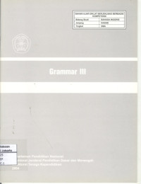Image of Grammar III (Bahan Ajar SMA)